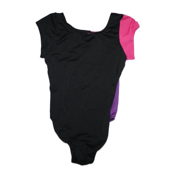 Girl Freestyle by Danskin Black Pink & Purple Dance Leotard Size 6/6X S - Picture 2 of 2
